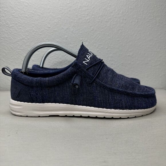 Nautica Rushford Navy Blue Slip On Textile Lightweight Loafers - Picture 1 of 7